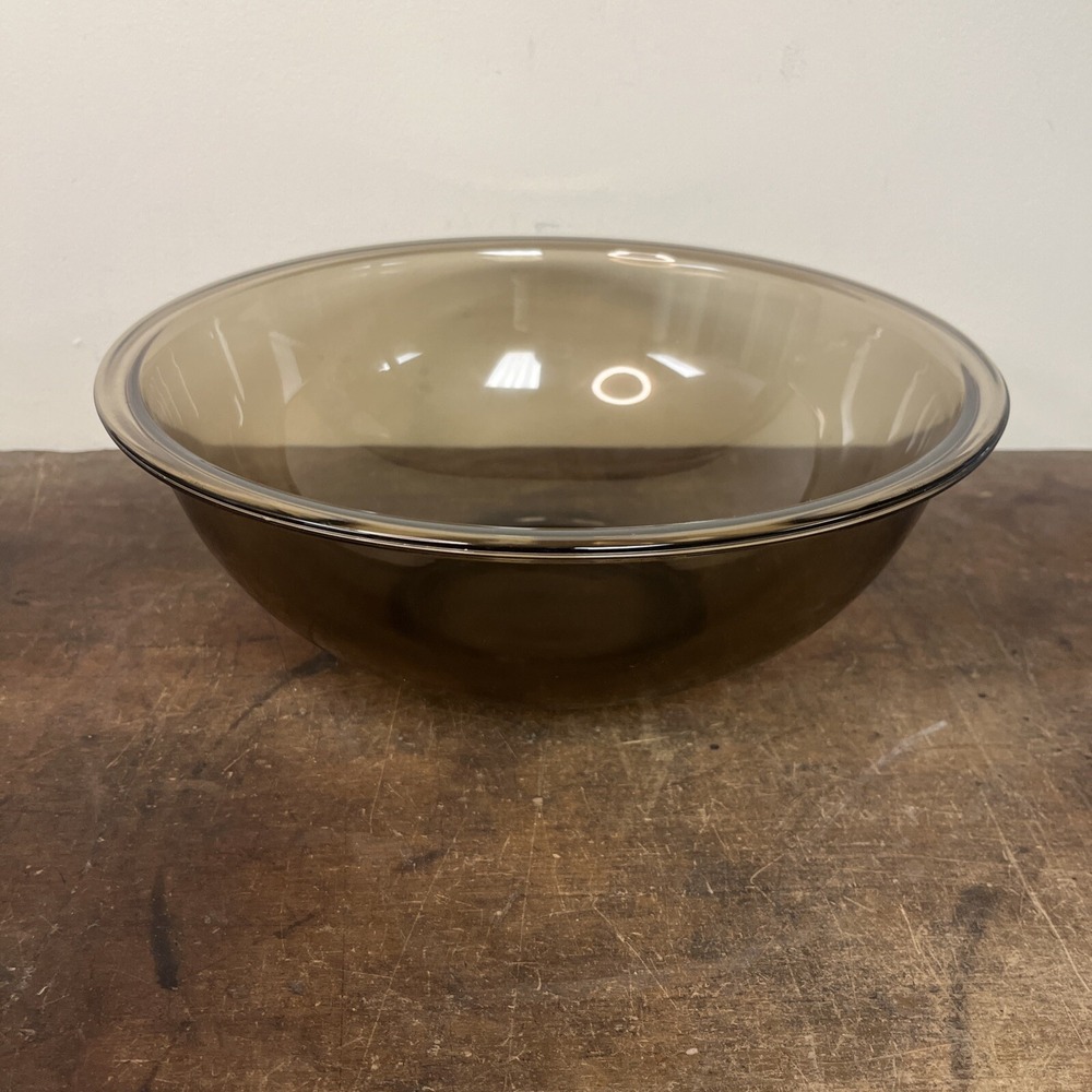 Pyrex Amber 12"Mixing Bowl #326 Round 4qt Brown Glass Vintage